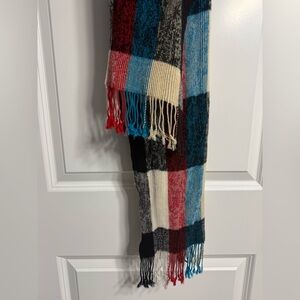 Unbranded Boho Multi-Color Patchwork Color Block Scarf with Fringe 9x67